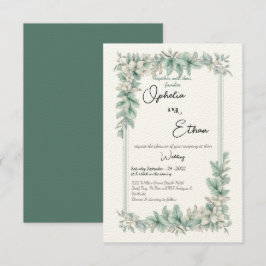 Vintage Floral Border, Convite para casamento