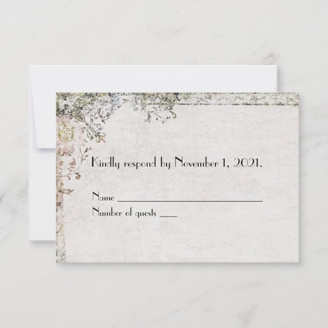 Vintage floral border RSVP (Frente)