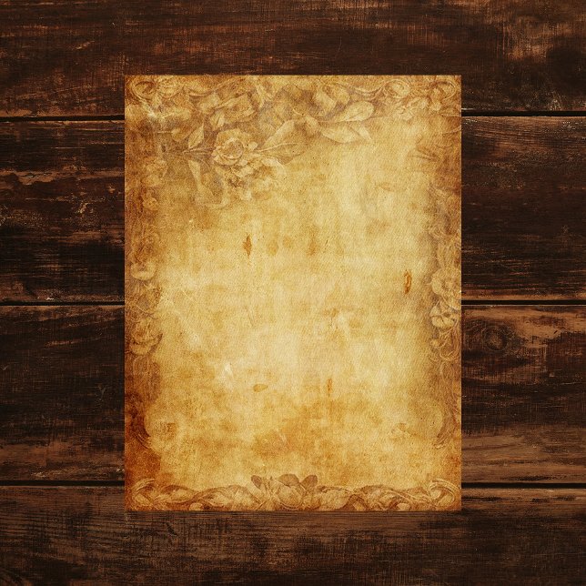 Vintage Floral Border Scrapbook Paper (Criador carregado)