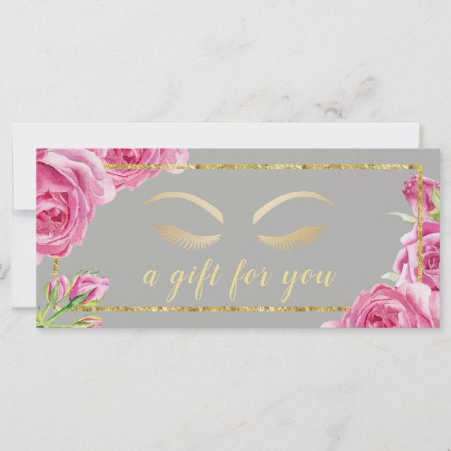 Vintage Floral Classy Cinza Salon Certificados de  (Frente)