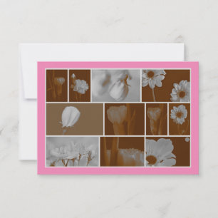 Vintage Floral Collage na Placa de Saudação Plana 