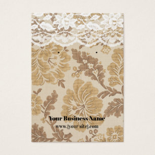Vintage Floral Damask Lace Custom Earration Card