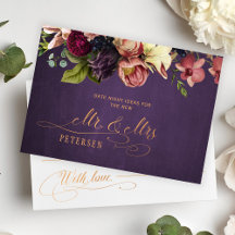 Vintage floral data noturna ideias Cartão de chá d