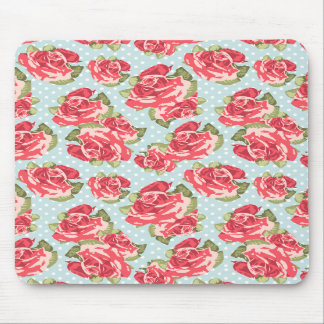 Vintage floral dos rosas do chique de Mousepad