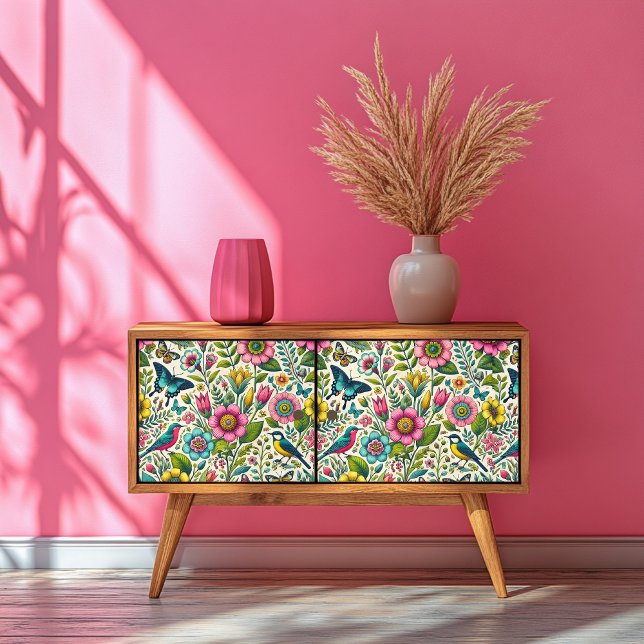 Vintage Floral e Butterfly Papel Padrão (Criador carregado)