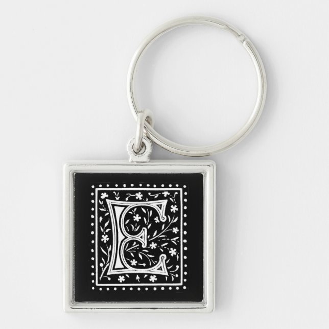 Vintage Floral "E" Monograma - Chaveiro (Frente)