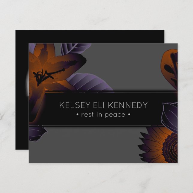 vintage floral elegante funeral (Frente/Verso)