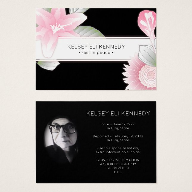 vintage floral elegante funeral (Frente & Verso)