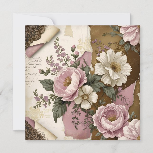 Vintage Floral - Flat Card (Frente)