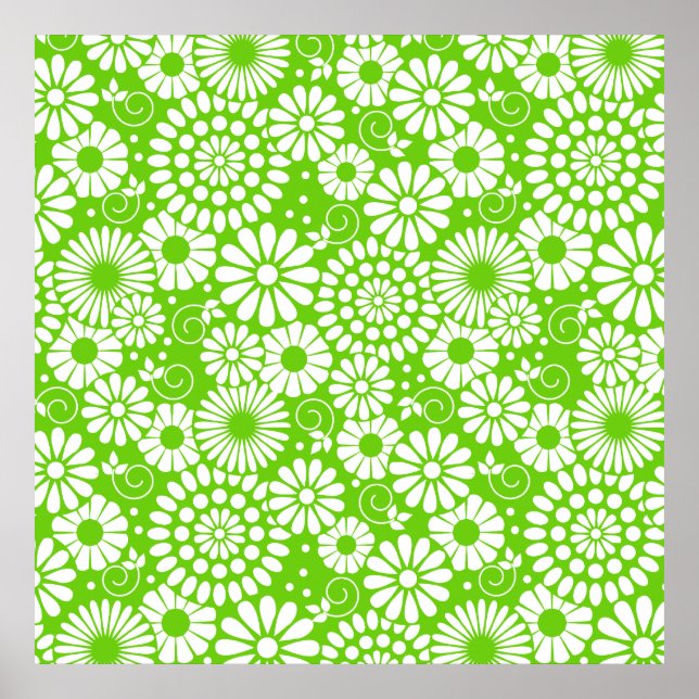 Vintage floral green Poster (Frente)