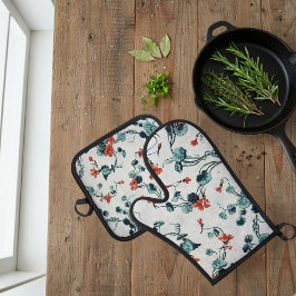 Vintage Floral Kitchen Set - Pôster e Oven Mitt