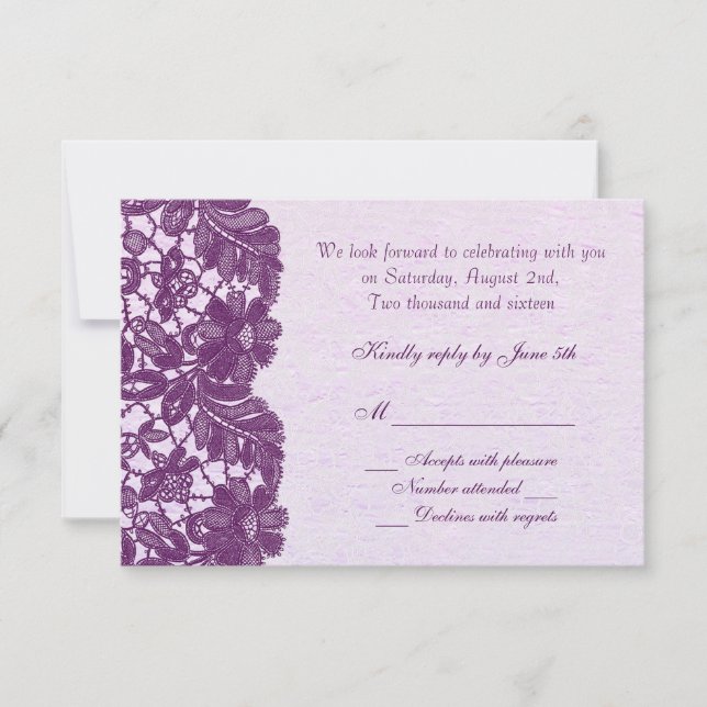 Vintage floral lace roxo RSVP (Frente)