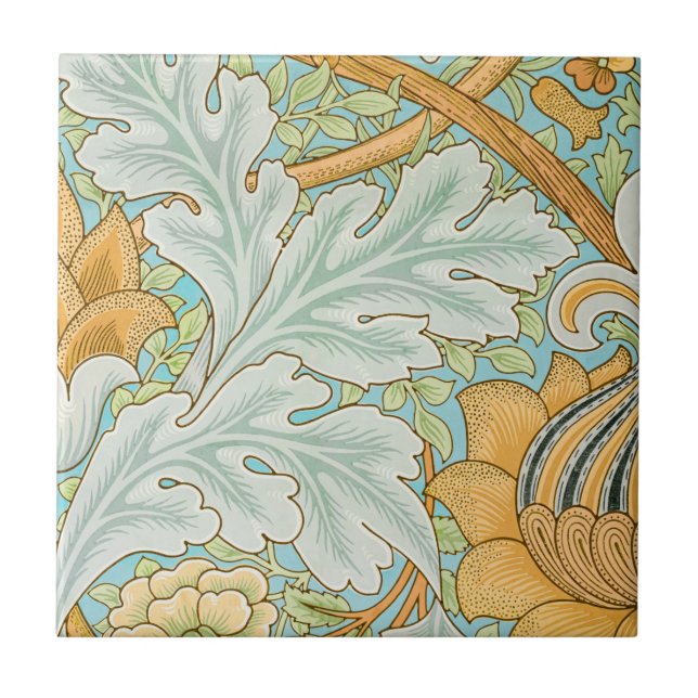 Vintage Floral Leaf Azulejo Cerâmico (Frente)