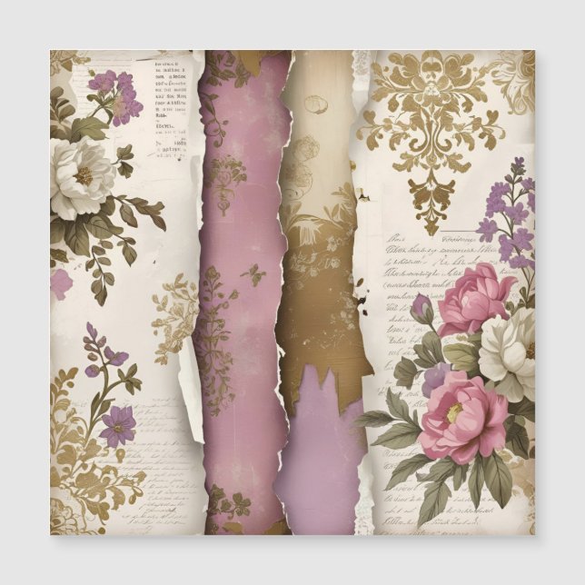 Vintage Floral - Magnetic Card (Frente)