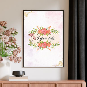 Vintage Floral Motivational Quote Poster
