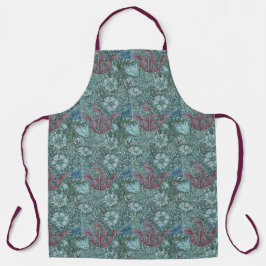 Vintage Floral Padrão Verde Azul Branco