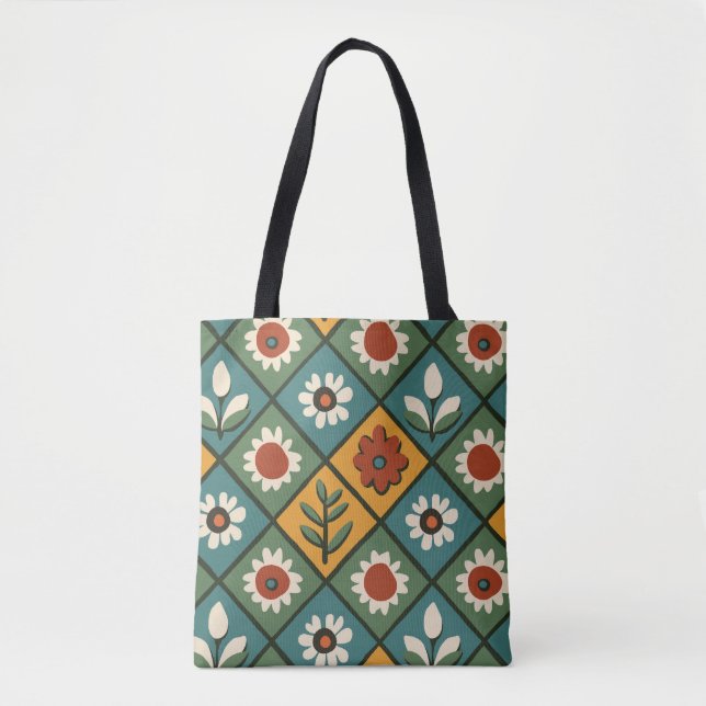 Vintage Floral Pattern Bolsa (Frente)