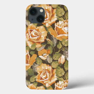 Vintage Floral pattern of yellow roses