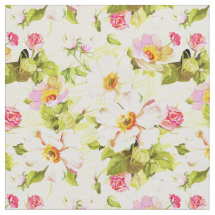 Vintage Floral Pattern Peonies Rosa Antigo Tecido