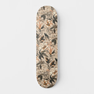 Vintage Floral Pattern Skateboard