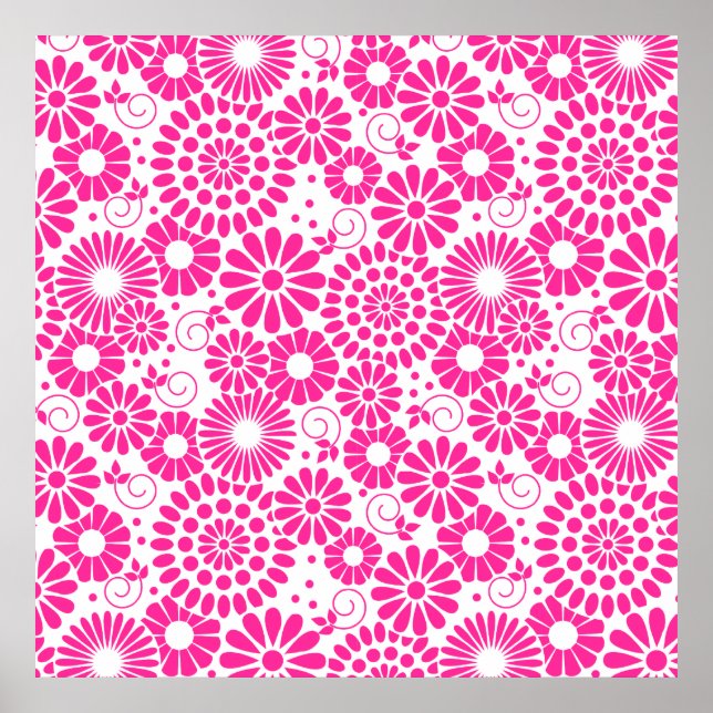 Vintage floral pink Poster (Frente)