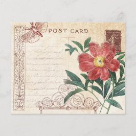 Vintage Floral Poste Card Scrapbook Paper