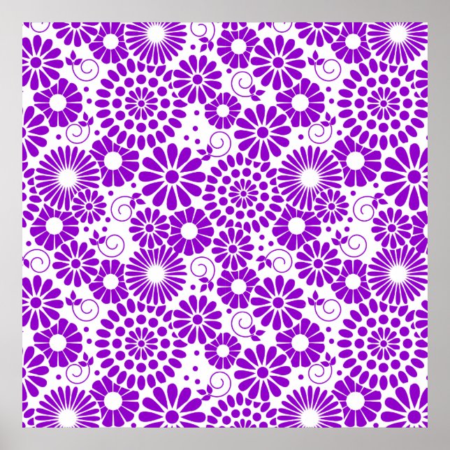 Vintage floral purple Poster (Frente)