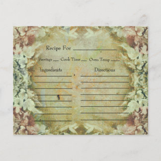Vintage Floral Recipe Cards