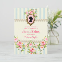 Vintage Floral Regency Sweet 16 Convite