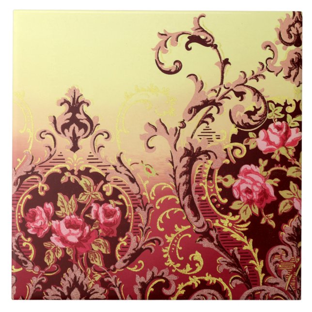 Vintage floral rosa elegante vitoriano (Frente)