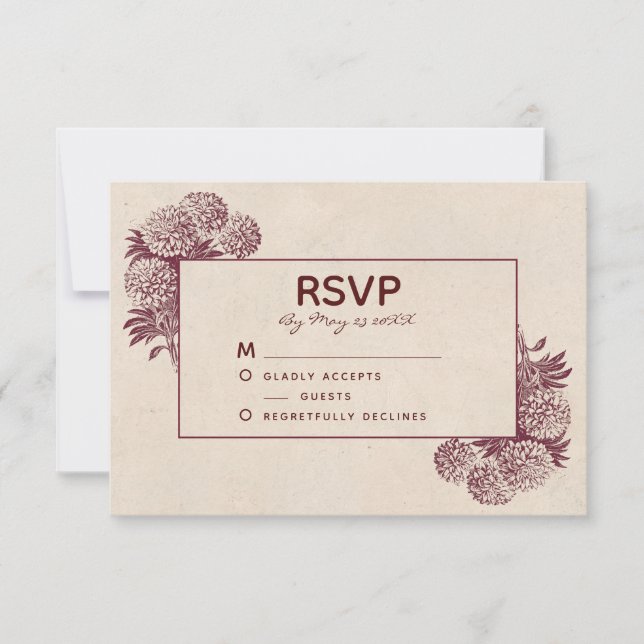 Vintage Floral RSVP I Retro Botânico (Frente)