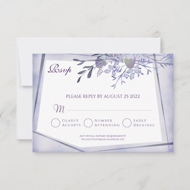 Vintage Floral RSVP Resposta de Casamento (Frente)