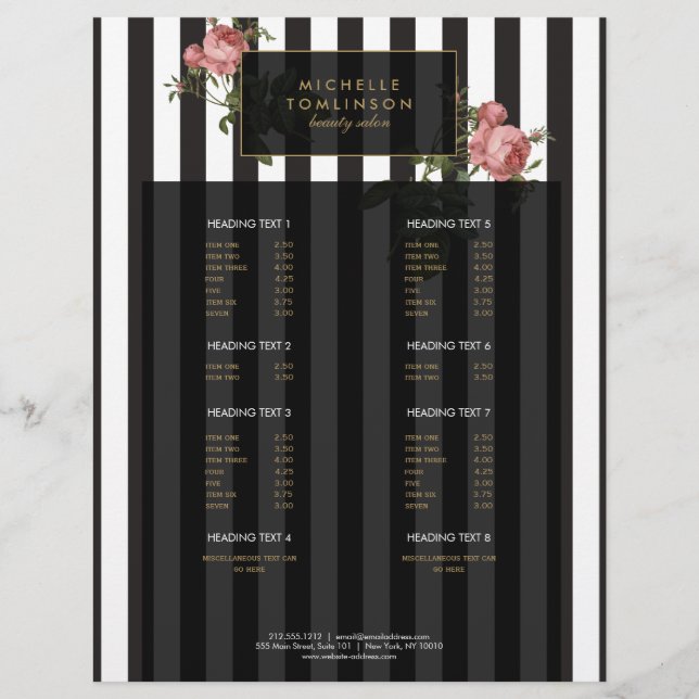 Vintage Floral Salon Large Flyer (Frente)