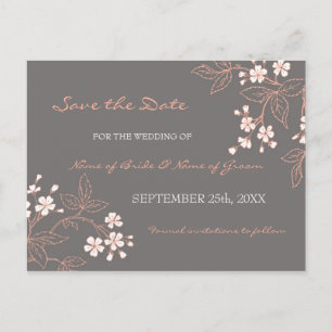 Vintage Floral Salve a data Cartões postais de cas
