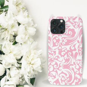 Vintage Floral Swirls Rosa e Branco