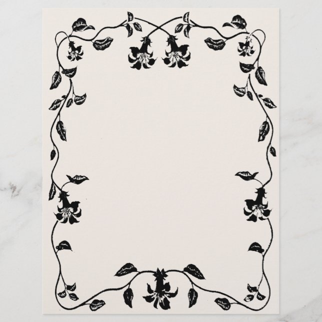 Vintage Floral Vine Letterhead (Frente)