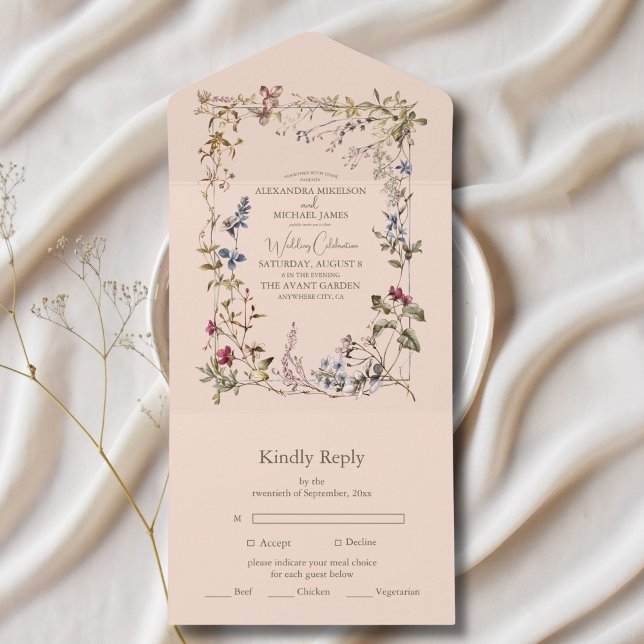 Vintage Floral Wedding Elegante (Criador carregado)