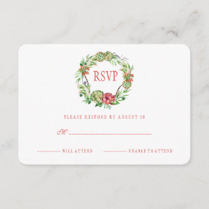 Vintage Floral Wedding Succulent   RSVP