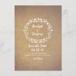 Vintage Floral Wreath Salve as Convites de Data