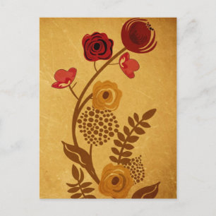 Vintage flores Cartão postal