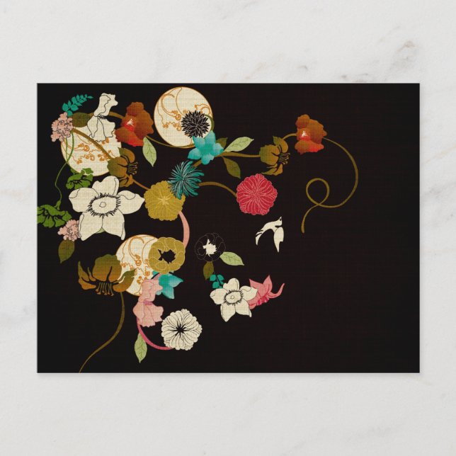 Vintage flores Cartão postal (Frente)