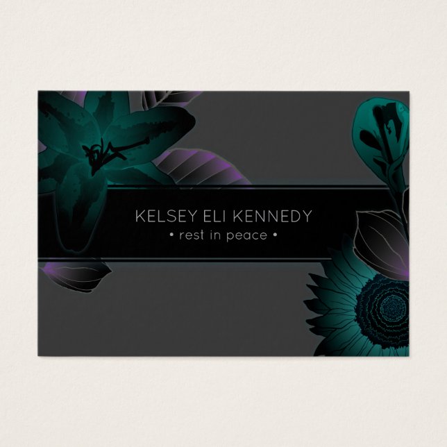 vintage flores elegante funeral (Frente)