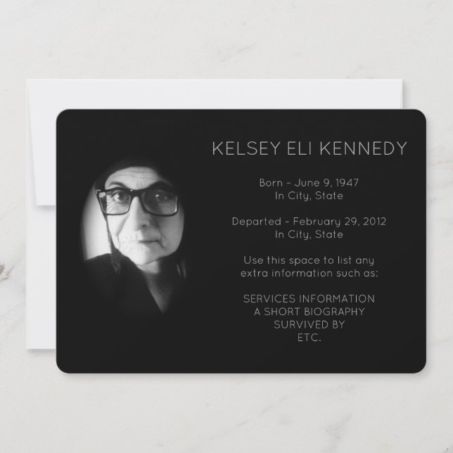 vintage flores elegante funeral (Frente)