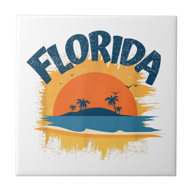 Vintage Florida Retro Tee Design Sunshine (Frente)