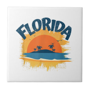 Vintage Florida Retro Tee Design Sunshine Men Wome