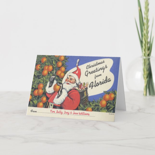 Vintage Flórida Saudação Cartão de Saudação Dobrad (Frente)