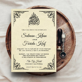 Vintage Flourish Ornamentado Muçulmano Convite par