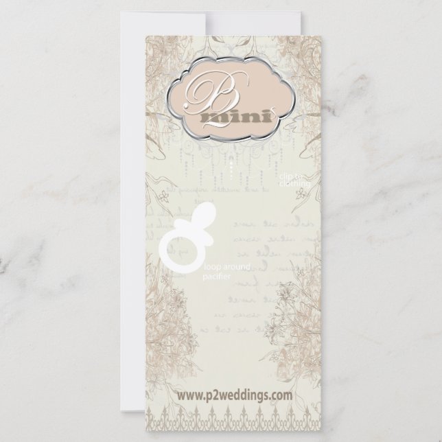 Vintage Flower Girl Pacifier Display Card (Frente)