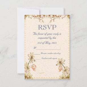 Vintage Flowers Wedding RSVP