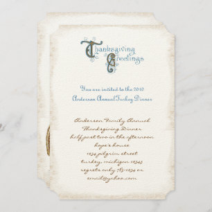 Vintage Font, Ação de Graças, Coleta Convites